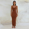 Backless Vacation Style Sheath Dress Women