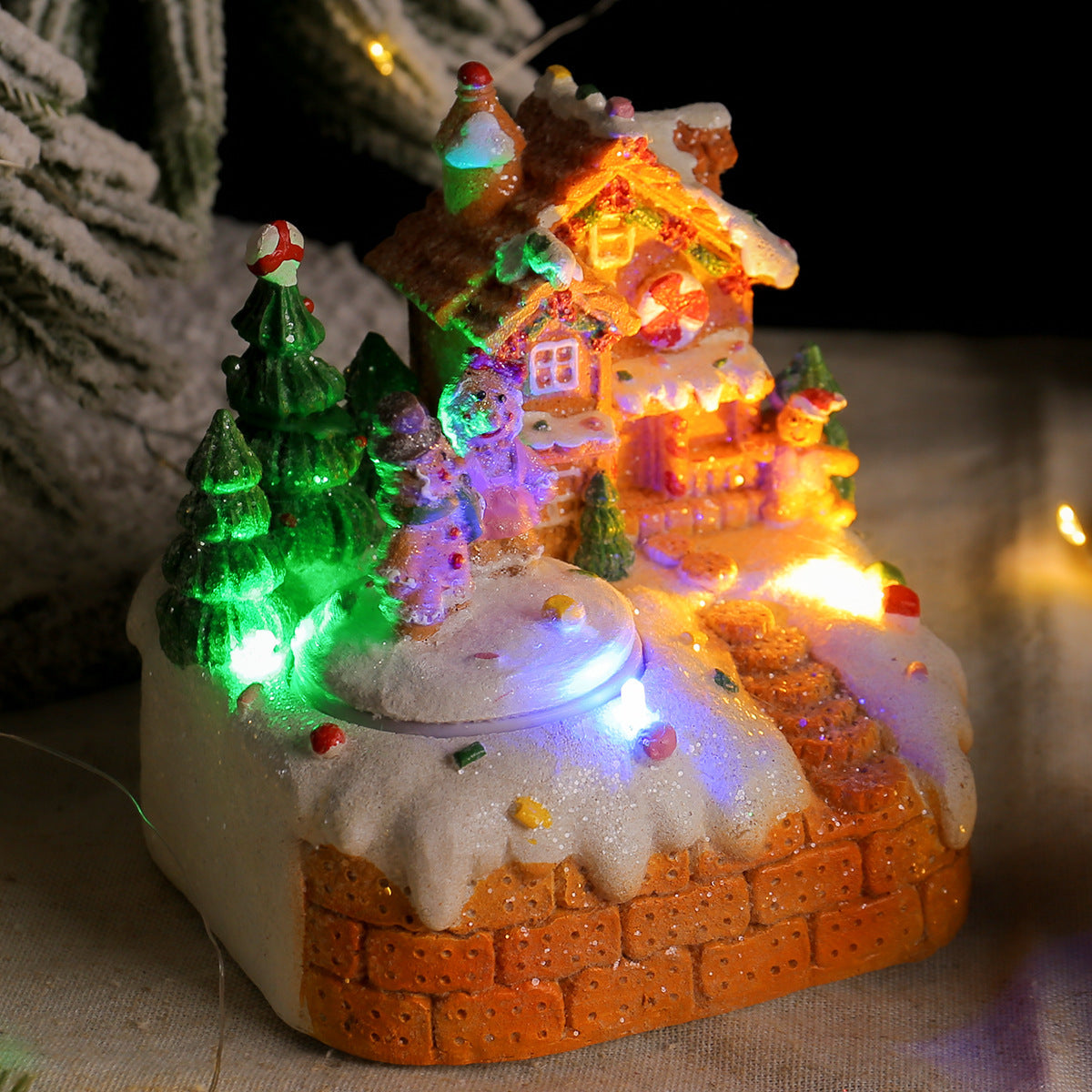 Rotating Gingerbread Man Music Box - Premium Christmas Desktop Ornament | Holiday Decor Gift