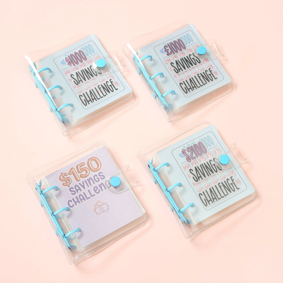 In Stock PVC3 Hole Mini Money Saving Challenge Loose-leaf Binder With Envelope SavingBinder Savings Storage Storage Book