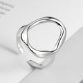 Irregular simple brass silver plated ring