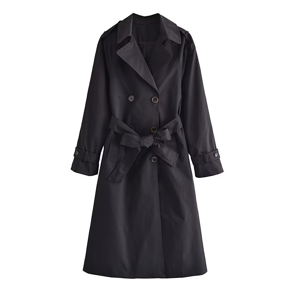 Double Breasted Mid-length Trench Coat