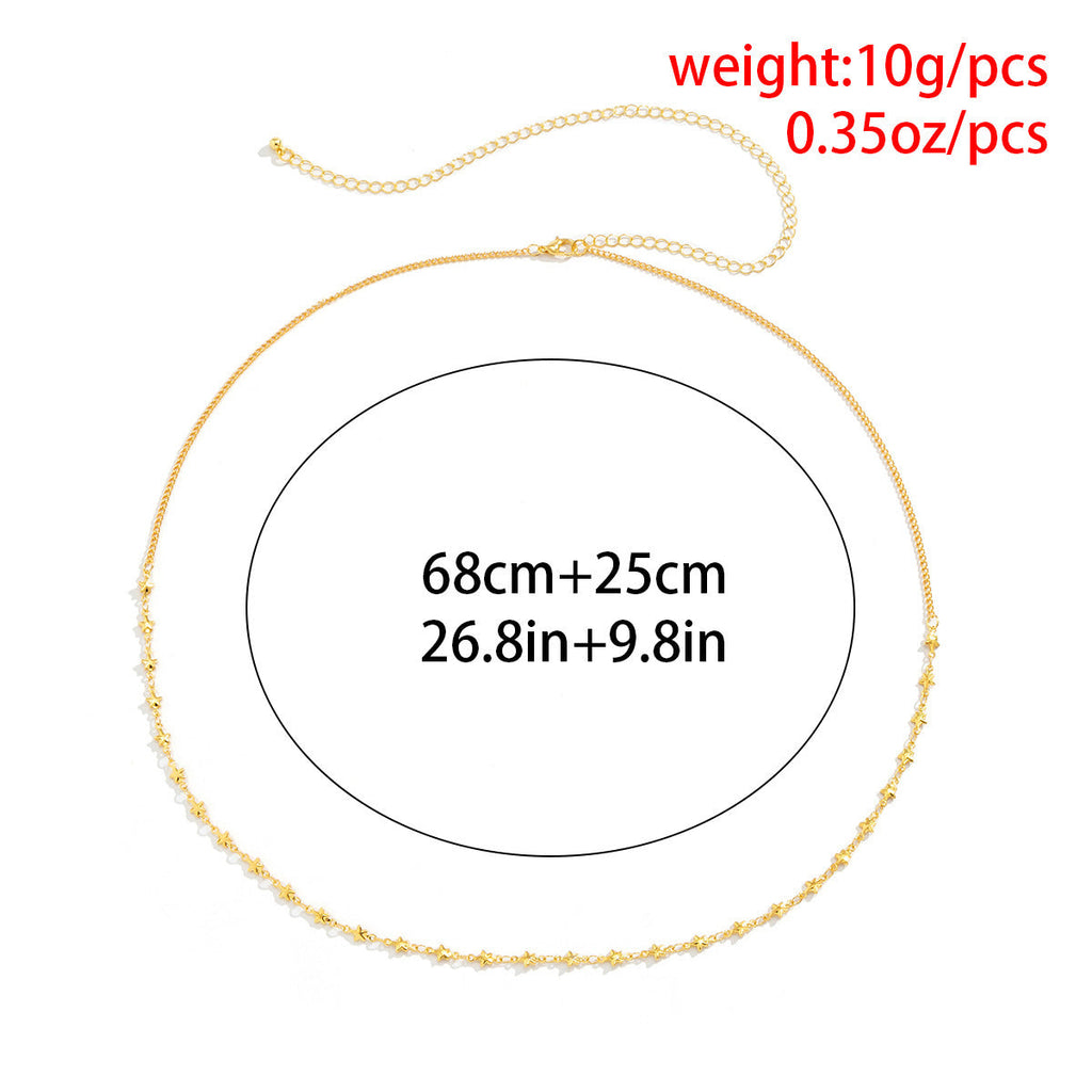 All-match Water Drop Gemstone Body Chain Women's Simple U-shaped Beads