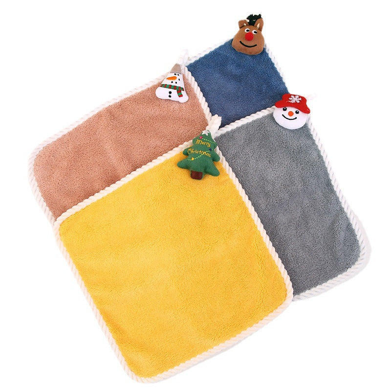 Coral Velvet Santa Wipes Hand Towels