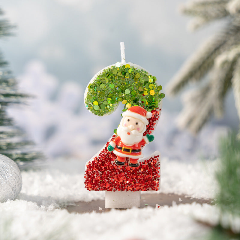 Santa Claus Digital Candle 0-9 Handmade Diy Decoration