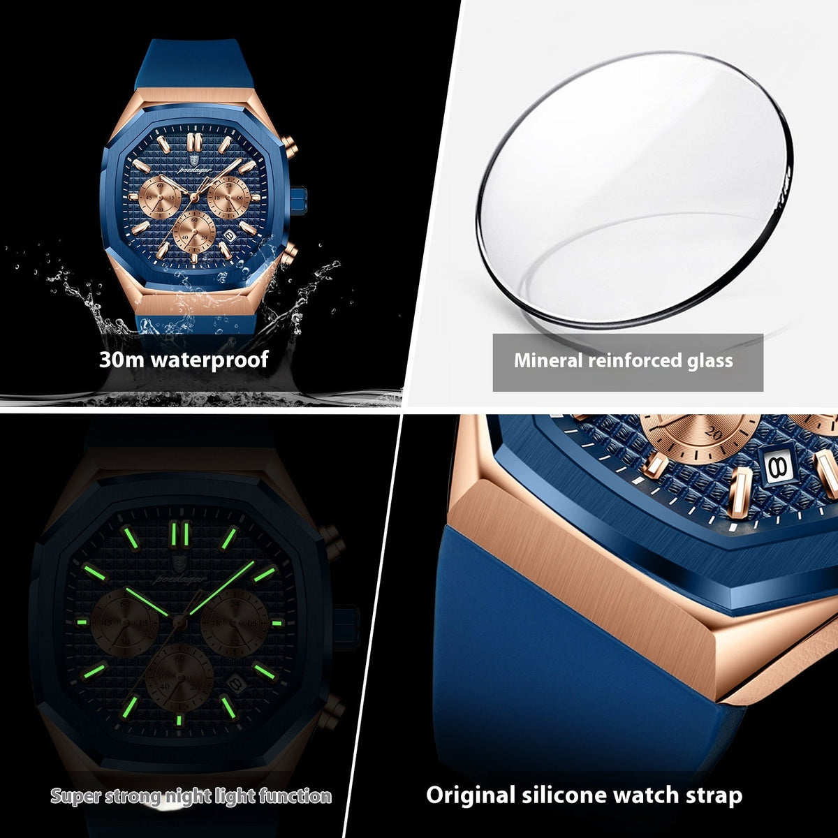 Multifunctional Six-pin Calendar Men's Watch Large Dial