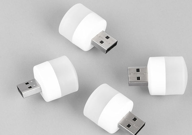 USB Plug Lamp Computer Mobile Power Charging USB Small Book Lamps LED Eye Protection Reading Light Small Round Light Night