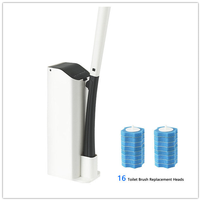 Disposable toilet brush set