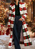 Plaid Casual Long Wool Coat