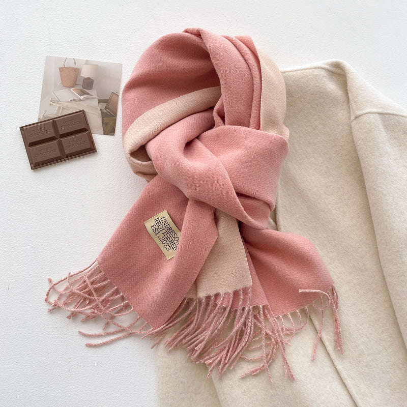 Double-sided Solid-color Scarf For Women