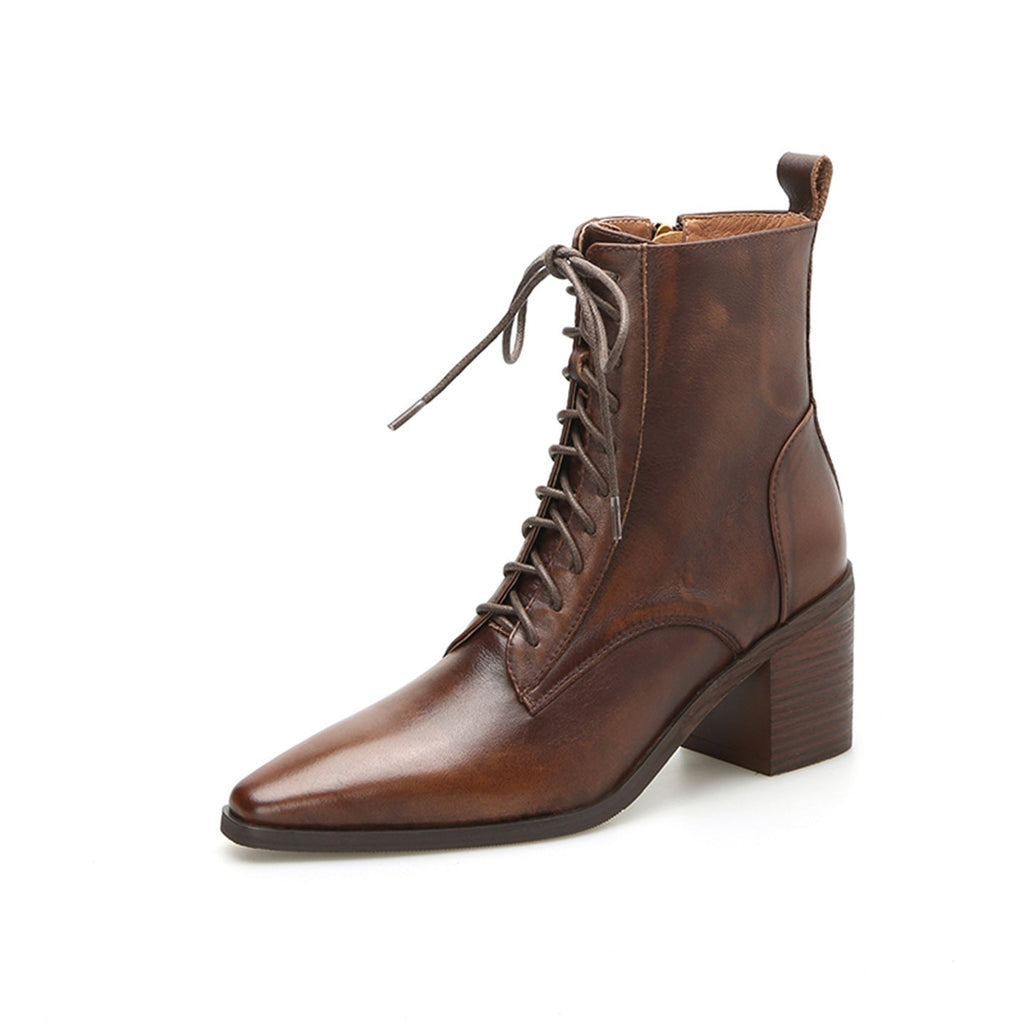 Thick-heel Lace-up Ankle Boots, New Autumnwinter Women's Martin Boots