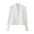 Women's Loose Casual Breasted Wide-shoulder Jacket