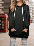 Women's Hooded Pocket Long Sleeve Sweatshirt