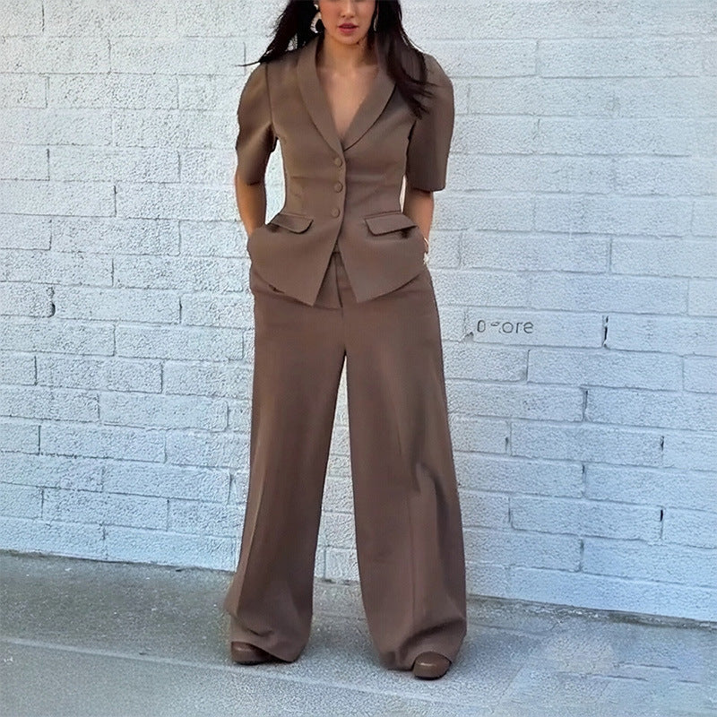 Top And Trousers Suit Slim Fit Waist