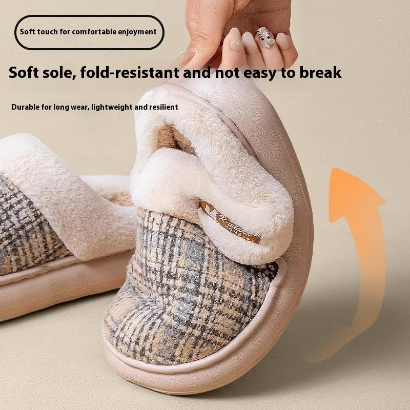 Women's Thick Bottom Non Slip Cotton Slippers
