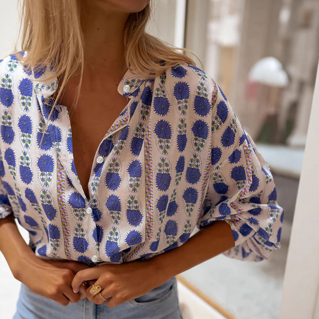 Women's Printed Casual Loose All-Match Shirt