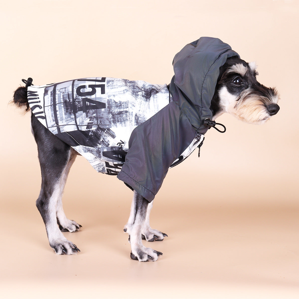 Dog Poker Jacket Reflective Raincoat Pet Cotton