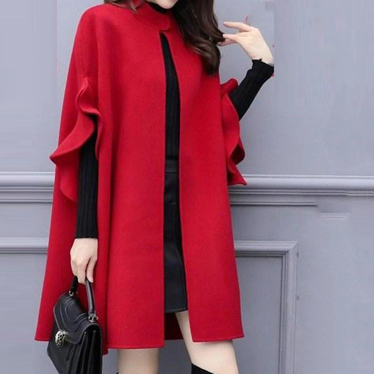 Mid-length woolen coat