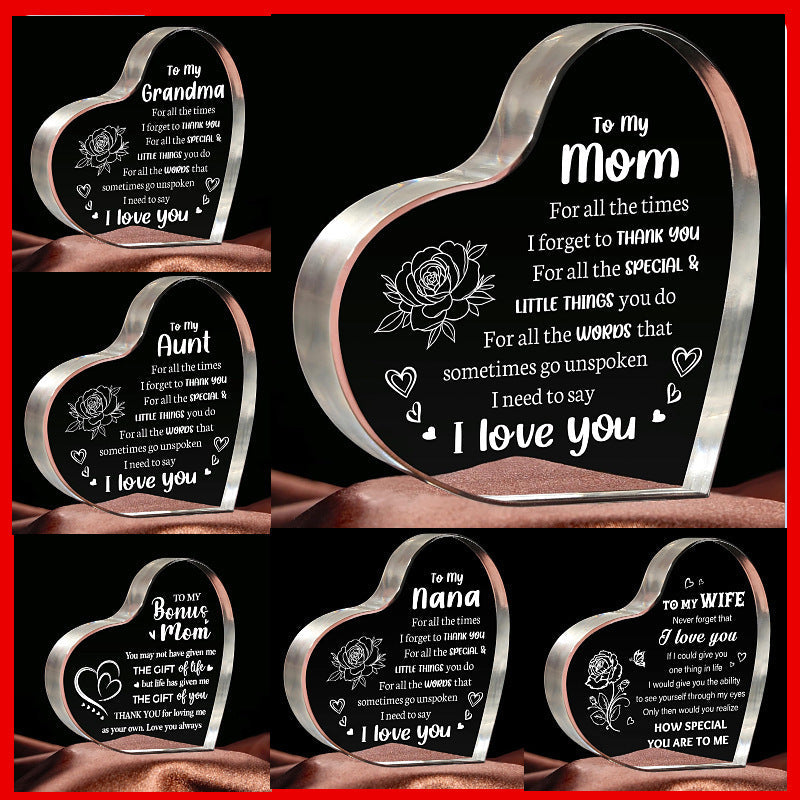 Transparent Love Acrylic Mother's Day Gift Table Decorative Ornaments
