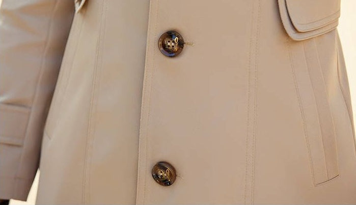 Spring Autumn Trench Coat Slim Single Breasted