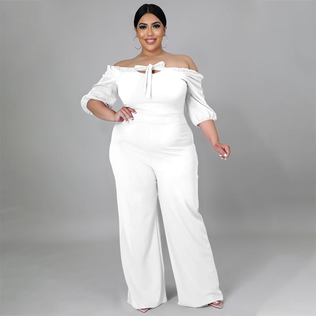 Women's Plus-Size Off-the-Shoulder Sexy Tube Jumpsuit