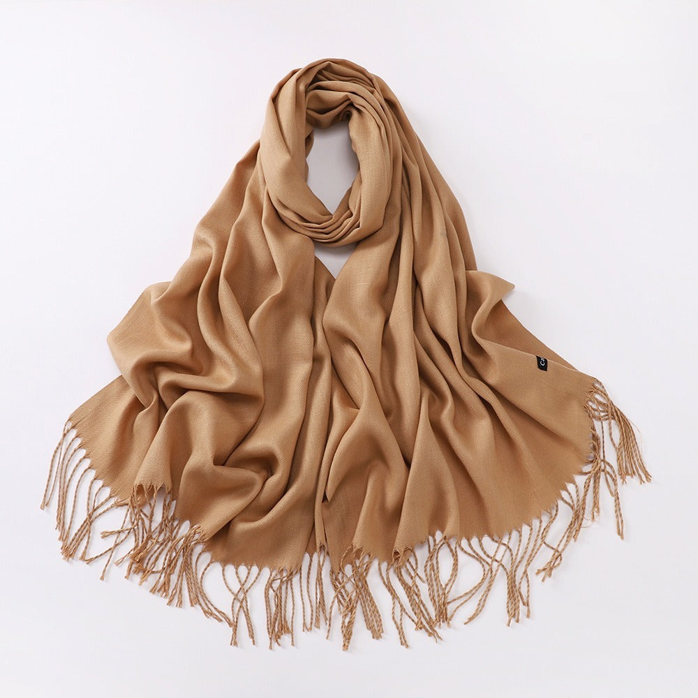 Autumn And Winter Cashmere-like Solid Color Long Scarf