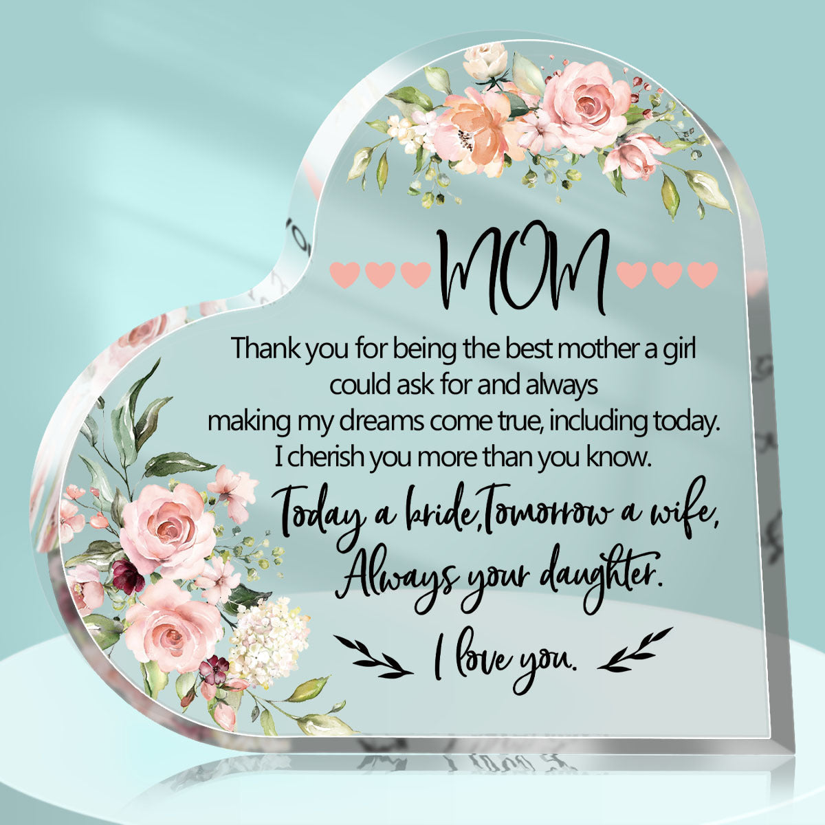 Acrylic Love Ornaments Transparent Decorations Mother's Day Gift