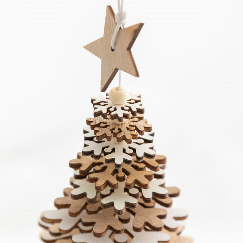 Wooden Christmas Tree Bell Pendant Room Living Room
