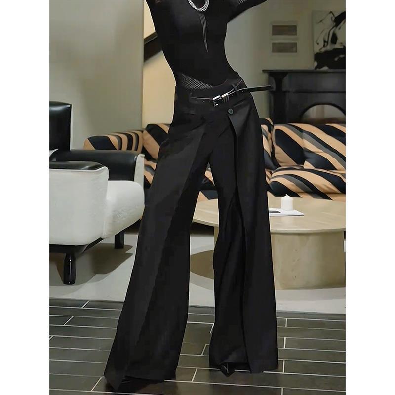 Stylish American Black Fashion Floor-length Pants