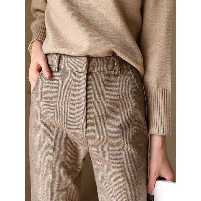 Thickened Wool High-waist Wide-leg Pants Create A Slimming