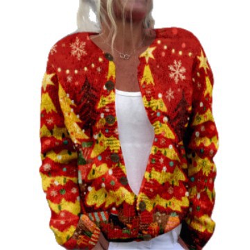 Trade 3D Digital-print Cardigan Sweater