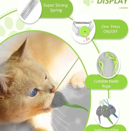 Colorful Beating Mouse Electric Door Holder Hanging Automatic Interactive Toy