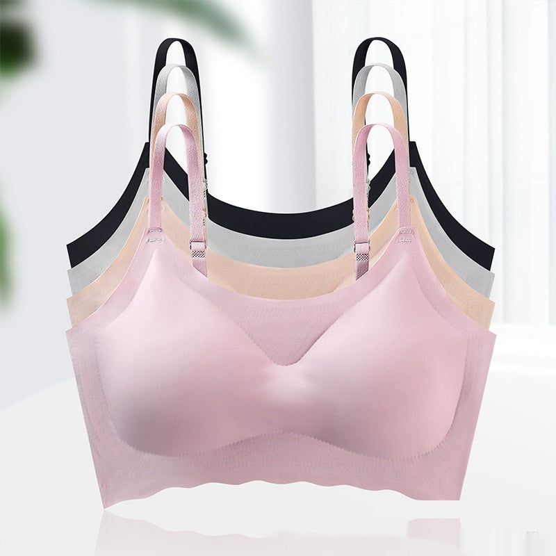 Fourth-generation Ice-silk Seamless Sleep Bra With Push-up Effect And No Underwire