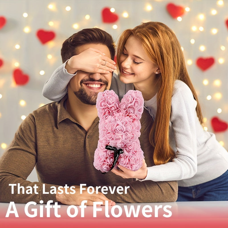 Eternal Flower Confession Rabbit – Artificial Rose Bouquet Gift Box