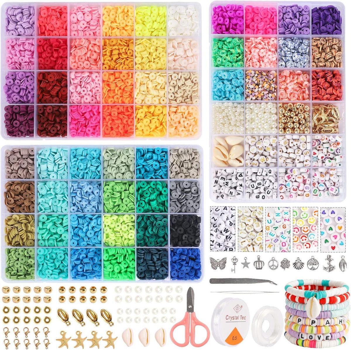 Multi-Color Soft Ceramic Beads Ornament Sets Of Boxes