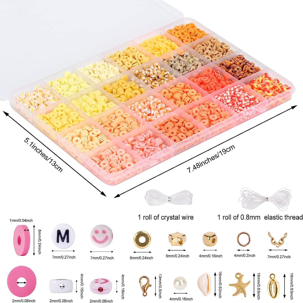 Multi-Color Soft Ceramic Beads Ornament Sets Of Boxes