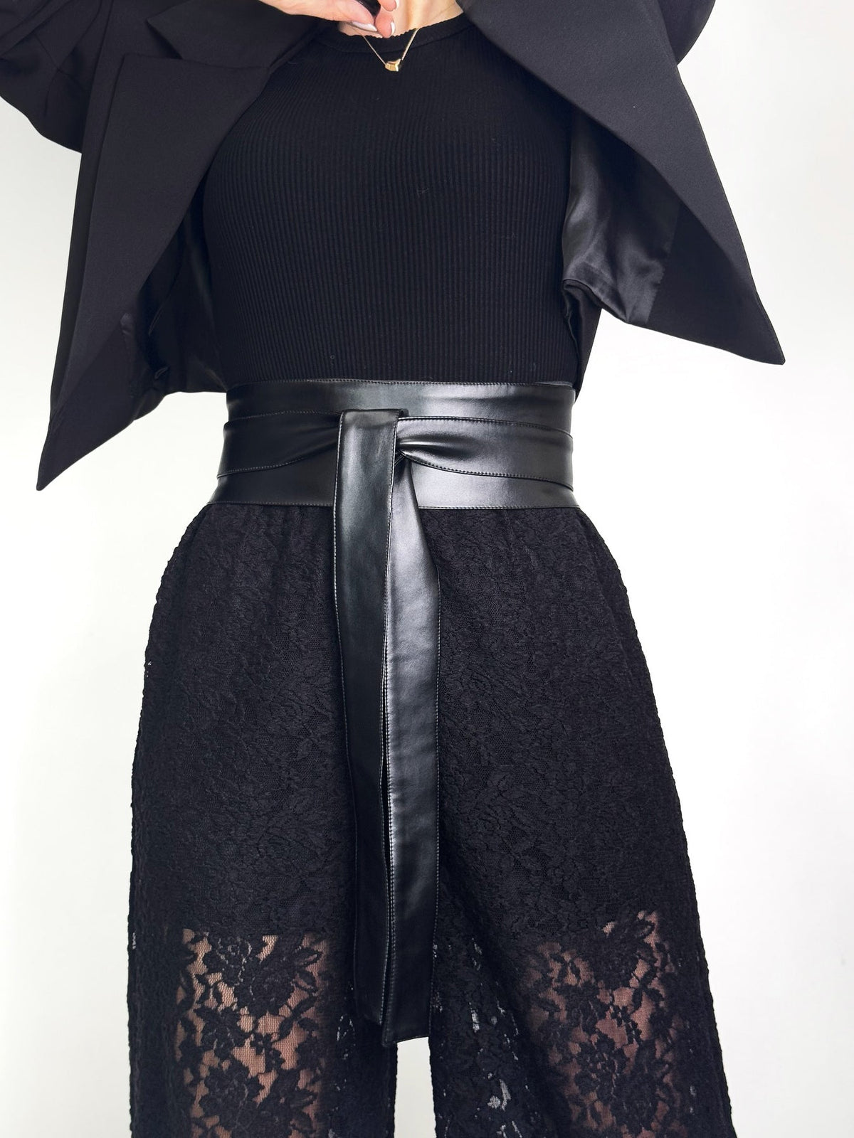 High Waist Lace Wide Leg Pants
