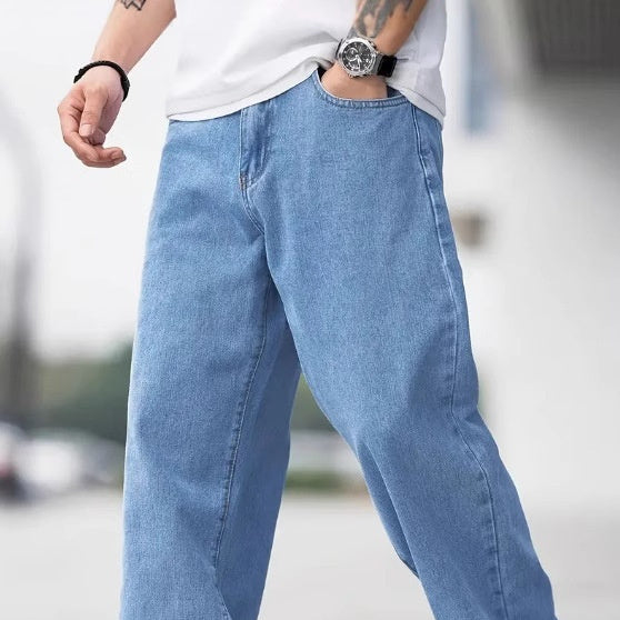Men's Denim Loose Straight Casual Trousers