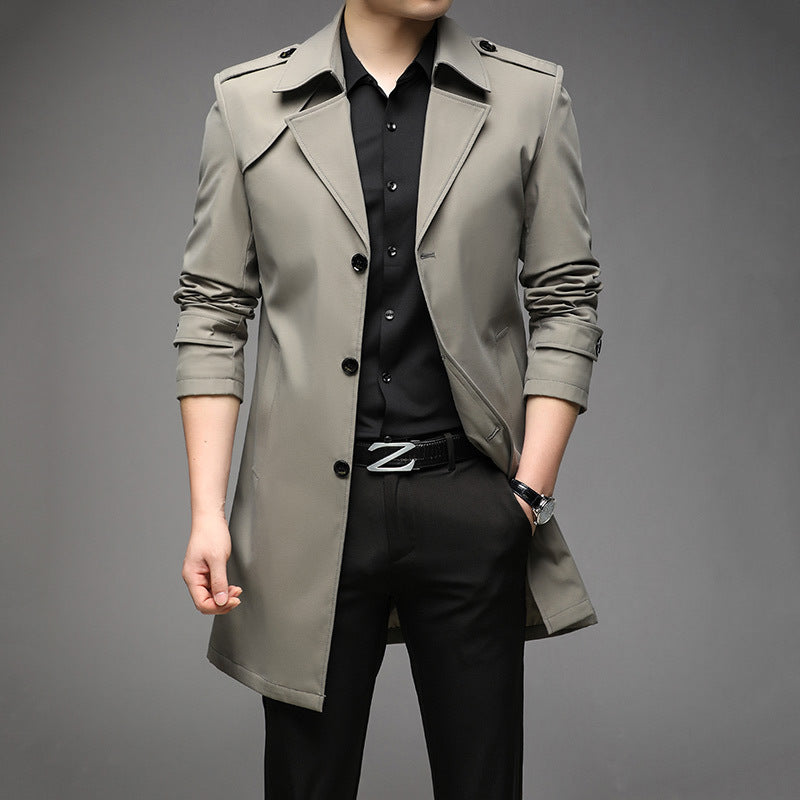 Mid-length Trench Coat Men's Casual Suit