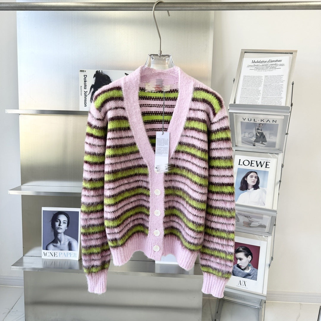 High-grade Lazy Coat Haima Wool Knitted Cardigan Sweater