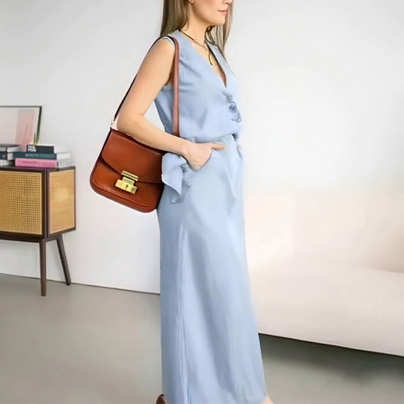 Casual Loose Top Long Skirt Two-piece Suit