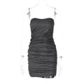V-neck Tube Top Backless Pleated Dress