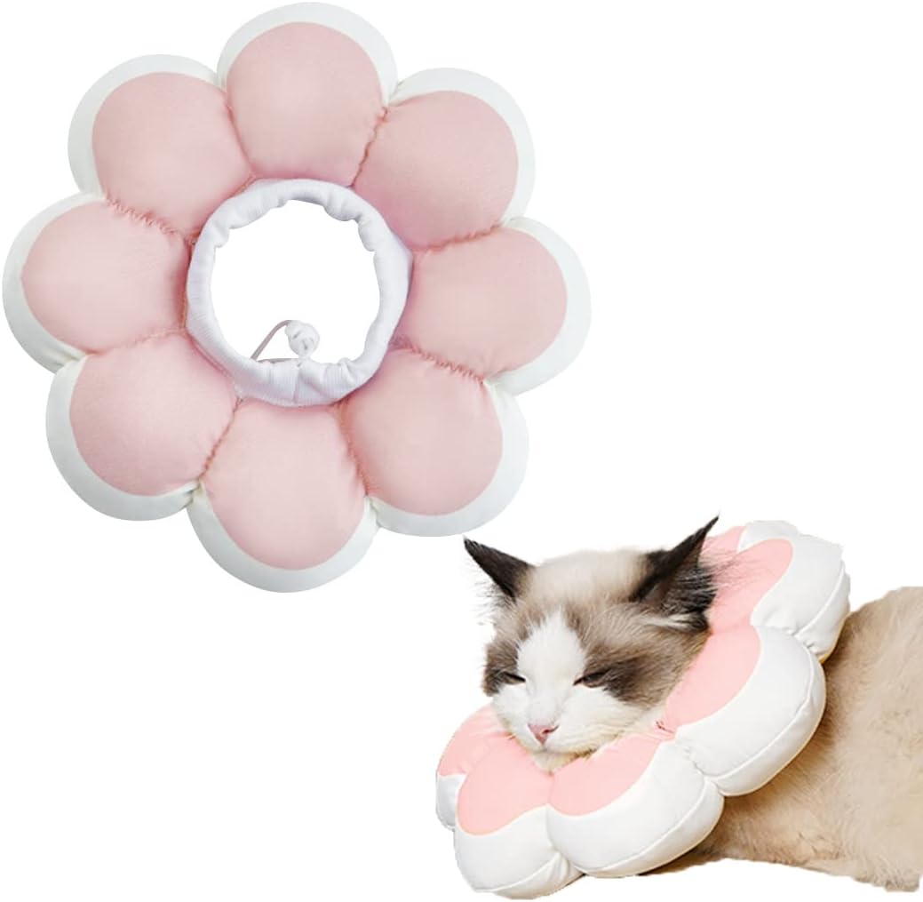 Cat Recovery Cone Collar Pet E-Collar Elizabethan Collar After Surgery Recovery Pet Cone For Cat Puppy Breathable Soft Edge And Easy To Clean