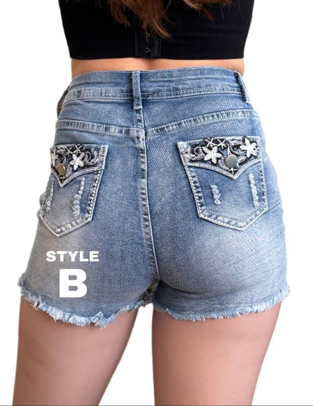Generation AliExpress Amazon Cross-border New Arrival Men's Shorts Embroidered Details Frayed Retro Style