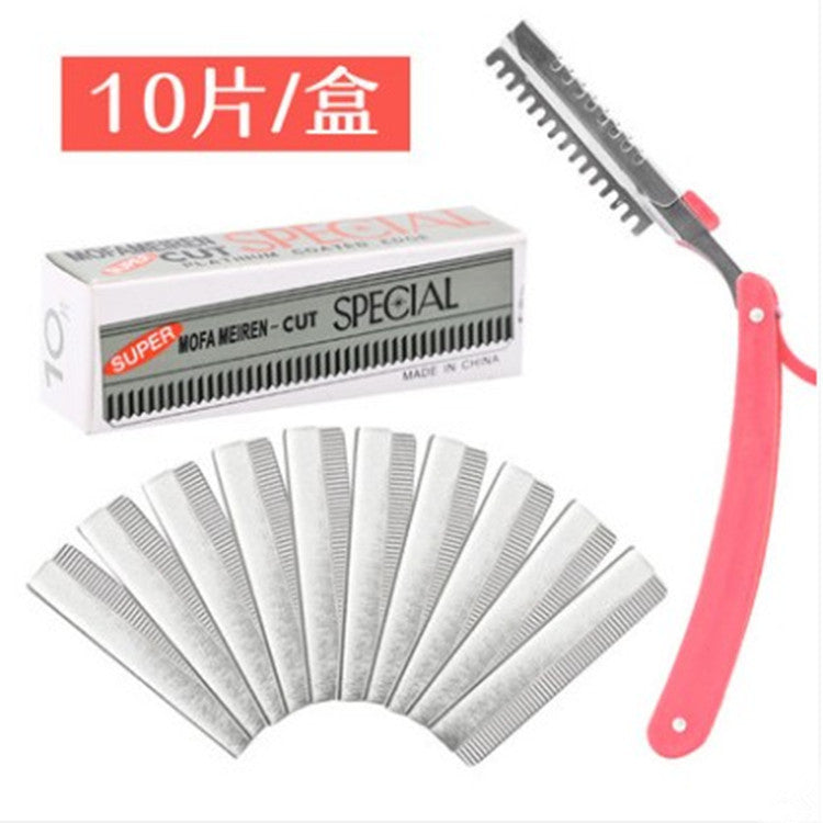 Factory wholesale eyebrow trimming set folding eyebrow shaving knife eyebrow trimming knife holder send ten blade eyebrow shaving knife eyebrow trimmer