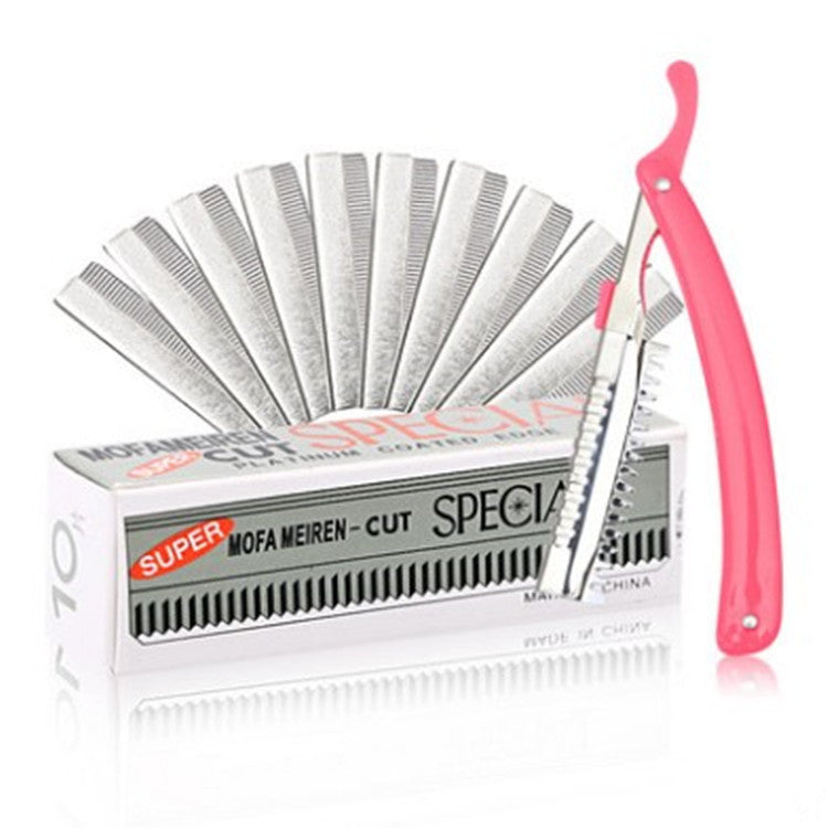 Factory wholesale eyebrow trimming set folding eyebrow shaving knife eyebrow trimming knife holder send ten blade eyebrow shaving knife eyebrow trimmer