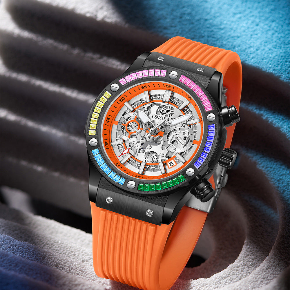 Men's Fashionable All-match Waterproof Multi-functional Quartz Watch
