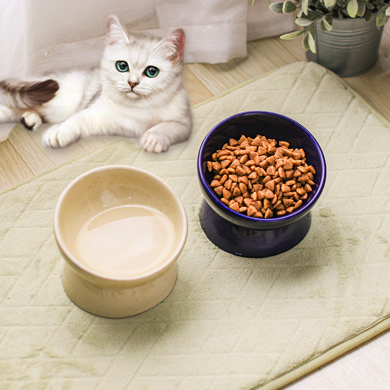 Pet Ceramic Neck Guard Cat Bowl