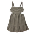 Summer Women's Pleated Square Collar Backless Sling Dress