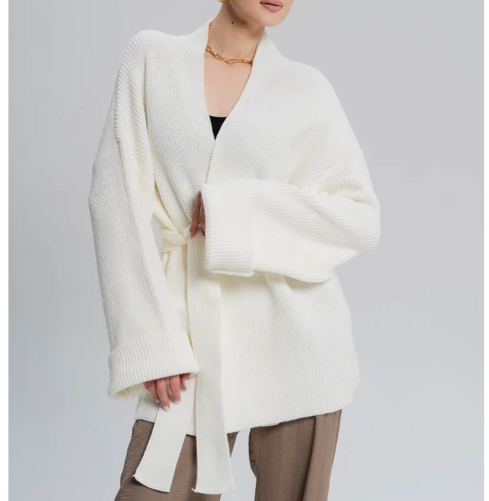 Cashmere Belt Knitted Cardigan Jacket