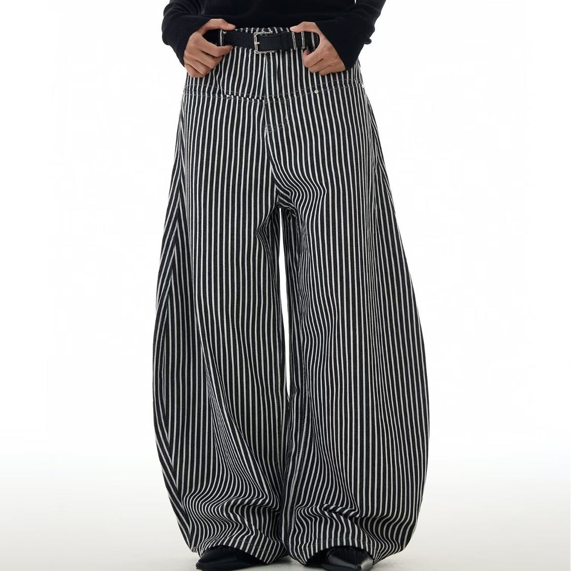 Lazy Style Straight-leg Pants With A Curved Knife Wide-leg Floor-sweeping Design
